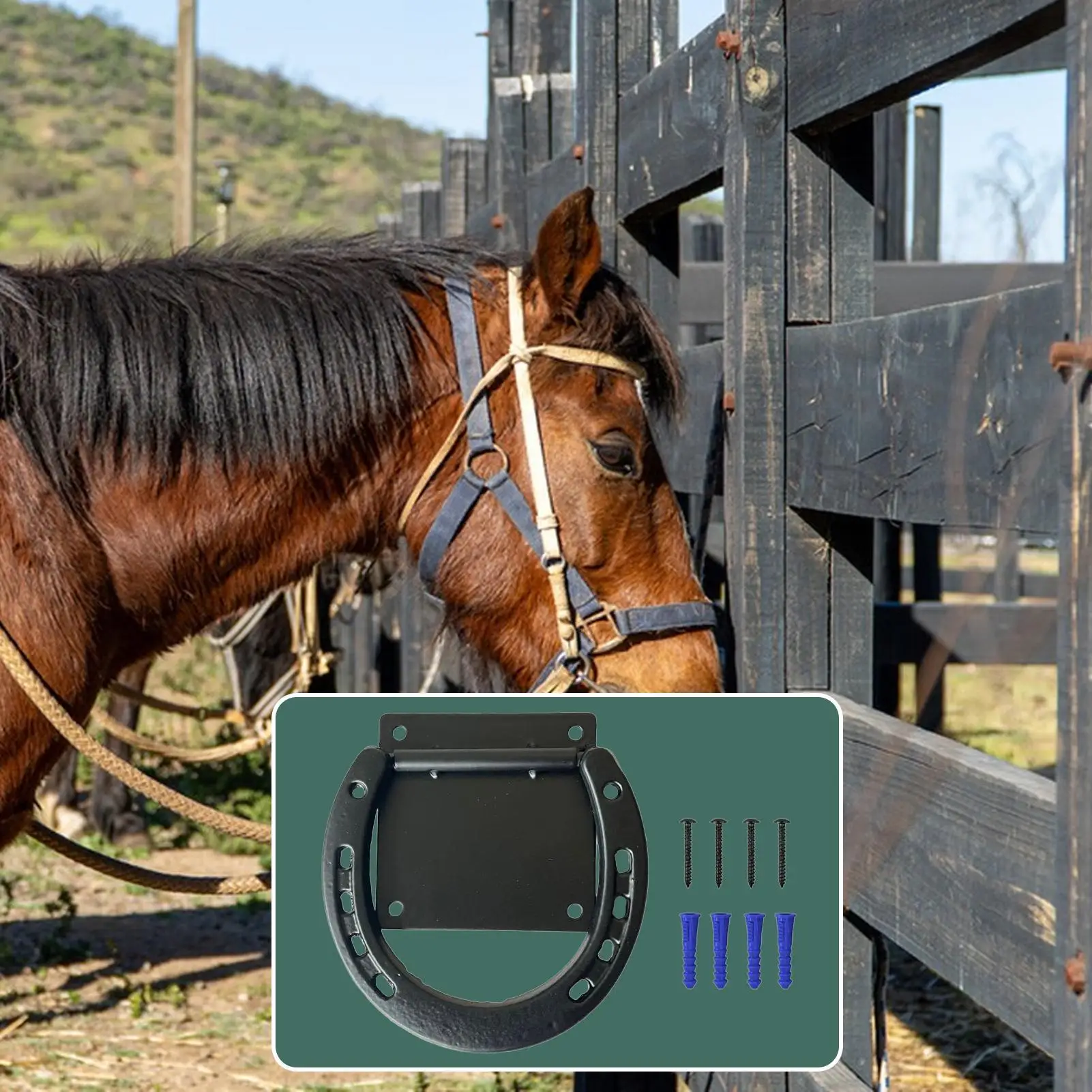 

Кольцо для галстука с откатным механизмом для лошади, кольцо для сцепления галстука, настенное крепление, принадлежности для сарая с расширительными винтами для ухода за животными