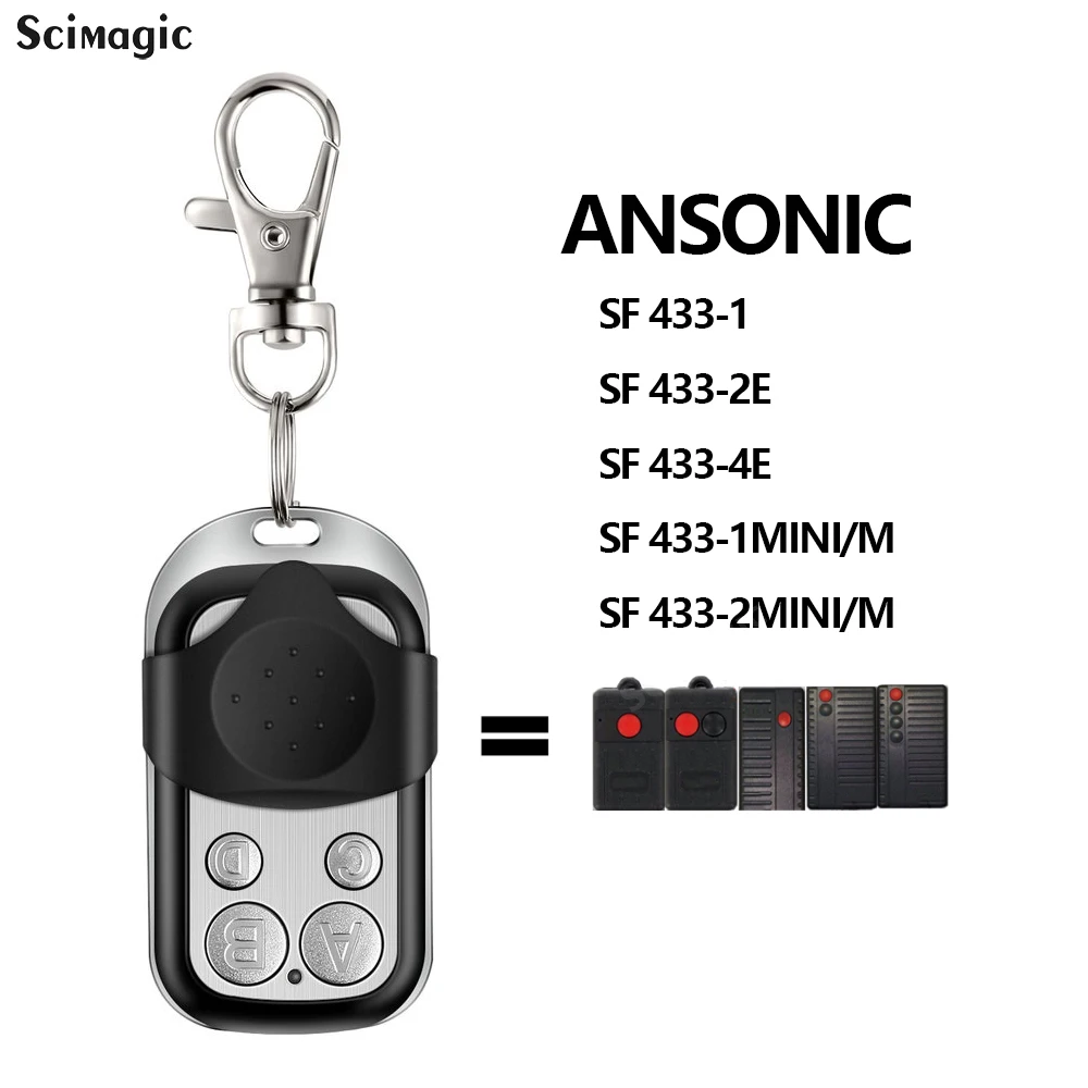 ANSONIC SF 433-1 433-2E 433-4E 433-1MINI/M 433-2MINI/M Garage Door Remote Control Fixed Code Clone 433MHz Handheld Transmitter