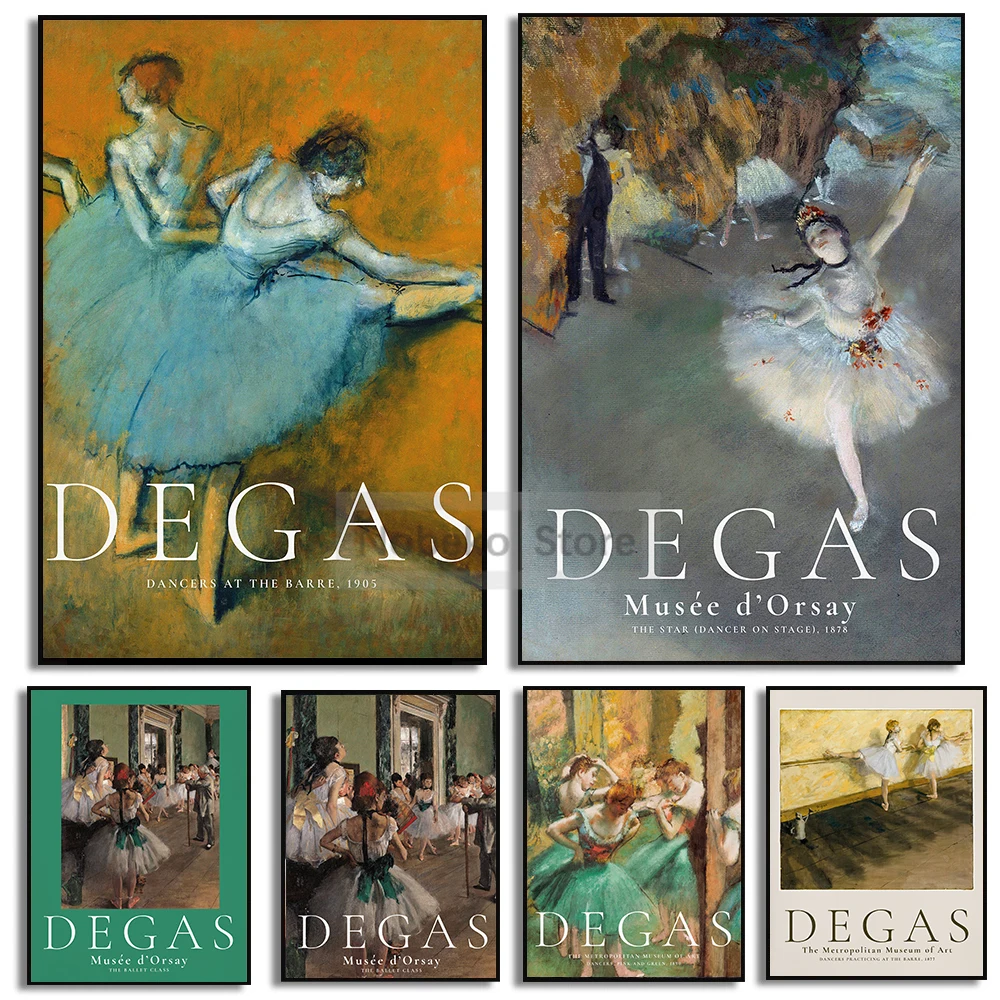 Póster de exposición de obras de Edgar Degas, impresiones de Ballet, pintura en lienzo, imágenes artísticas de pared, decoración de réalismo para el hogar y la sala de estar