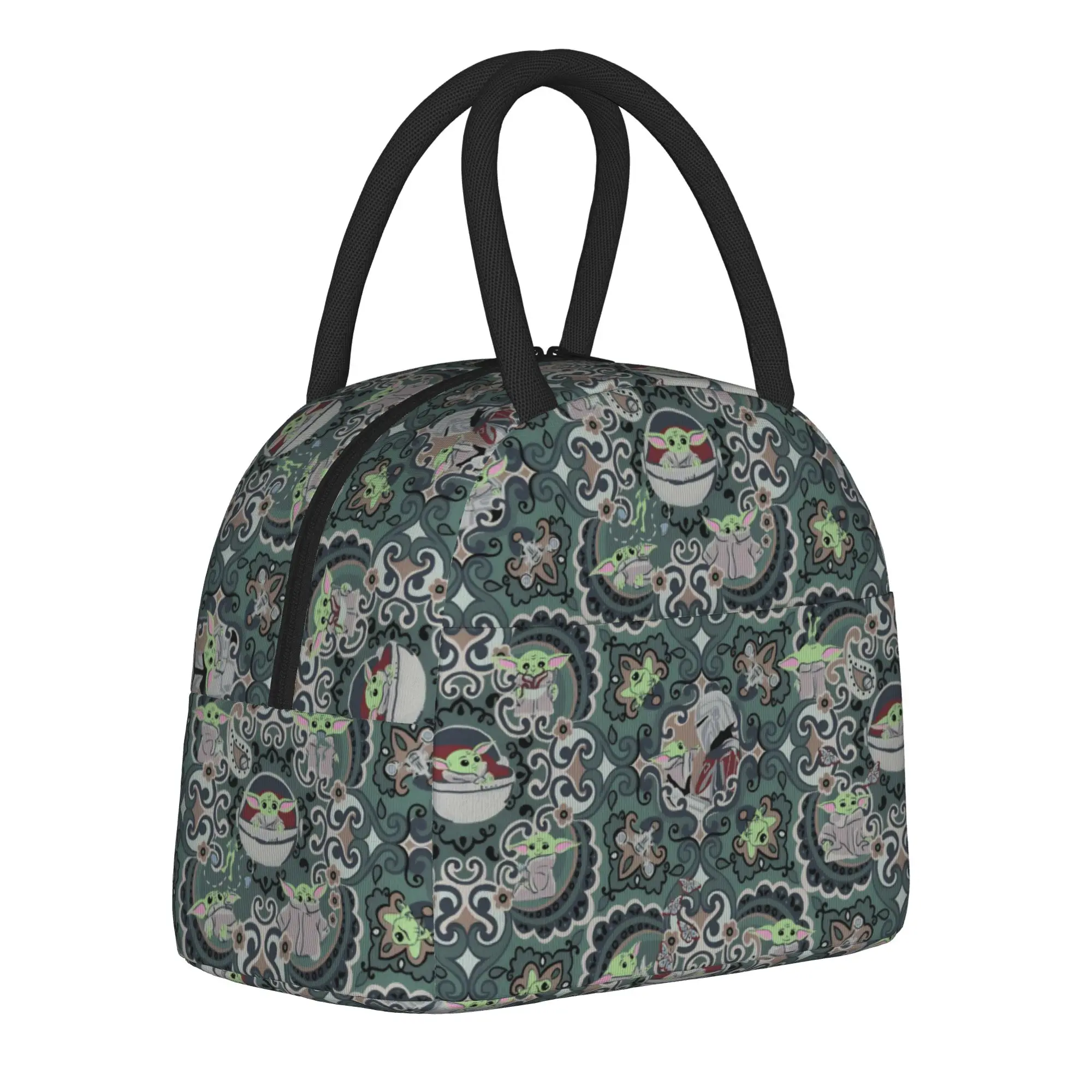 Grogu Baby Yoda Insulated Lunch Bag Portable Lunch Container Cooler Bag Lunch Box Tote School  Picnic Girl Boy