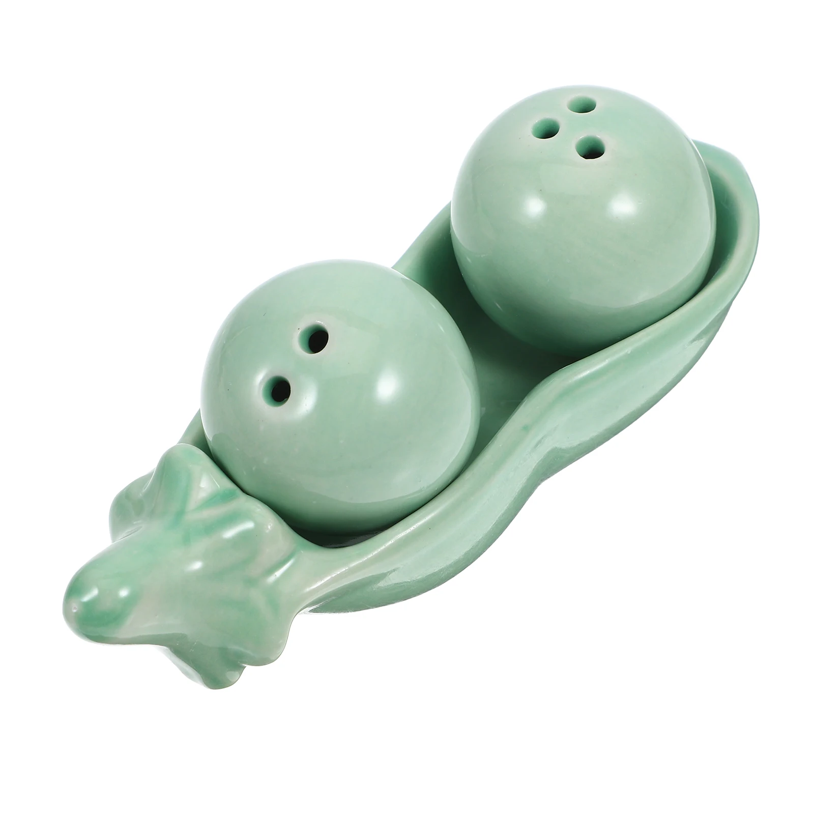 

Ceramic Pea Shaped Salt Pepper Jar Easy Clean Kitchen Decor Wedding Prize Chili Containers Seasoning Dispensers Spice Storage