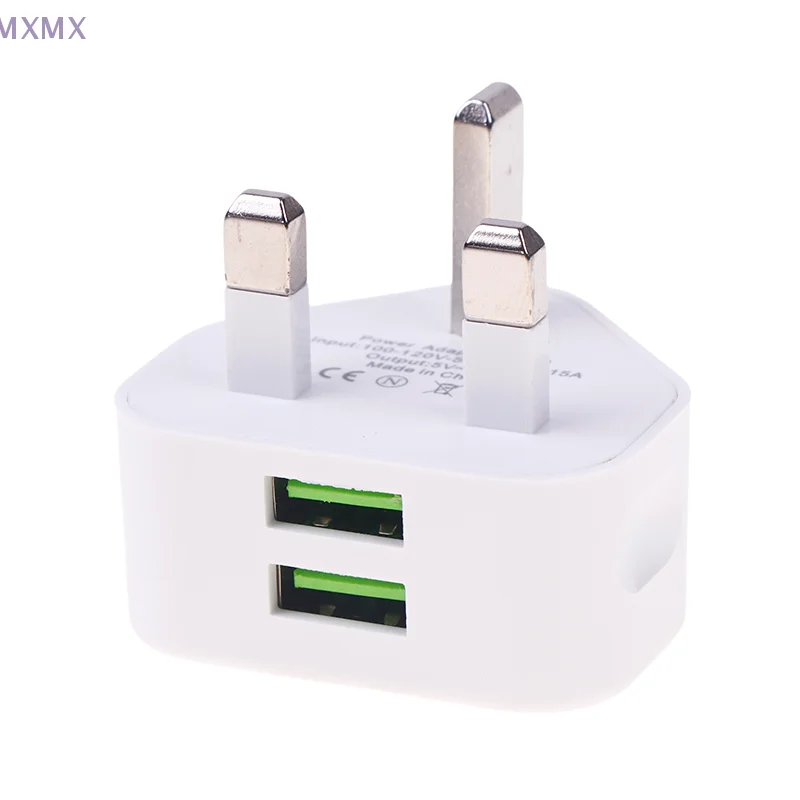 2 USB British Standard Mobile Phone Charger 5V 2A 12W Fast Charging Travel Wall Power Adapter Multi Port Charging Head