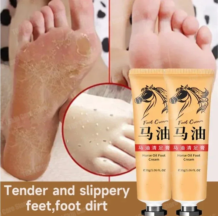 Horse Oil Anti Crack Foot Cream Anti-Drying Heel Cracked Moisturizing Repair Hand Lotion Anti-Aging Nourishing Smooth Skin Care