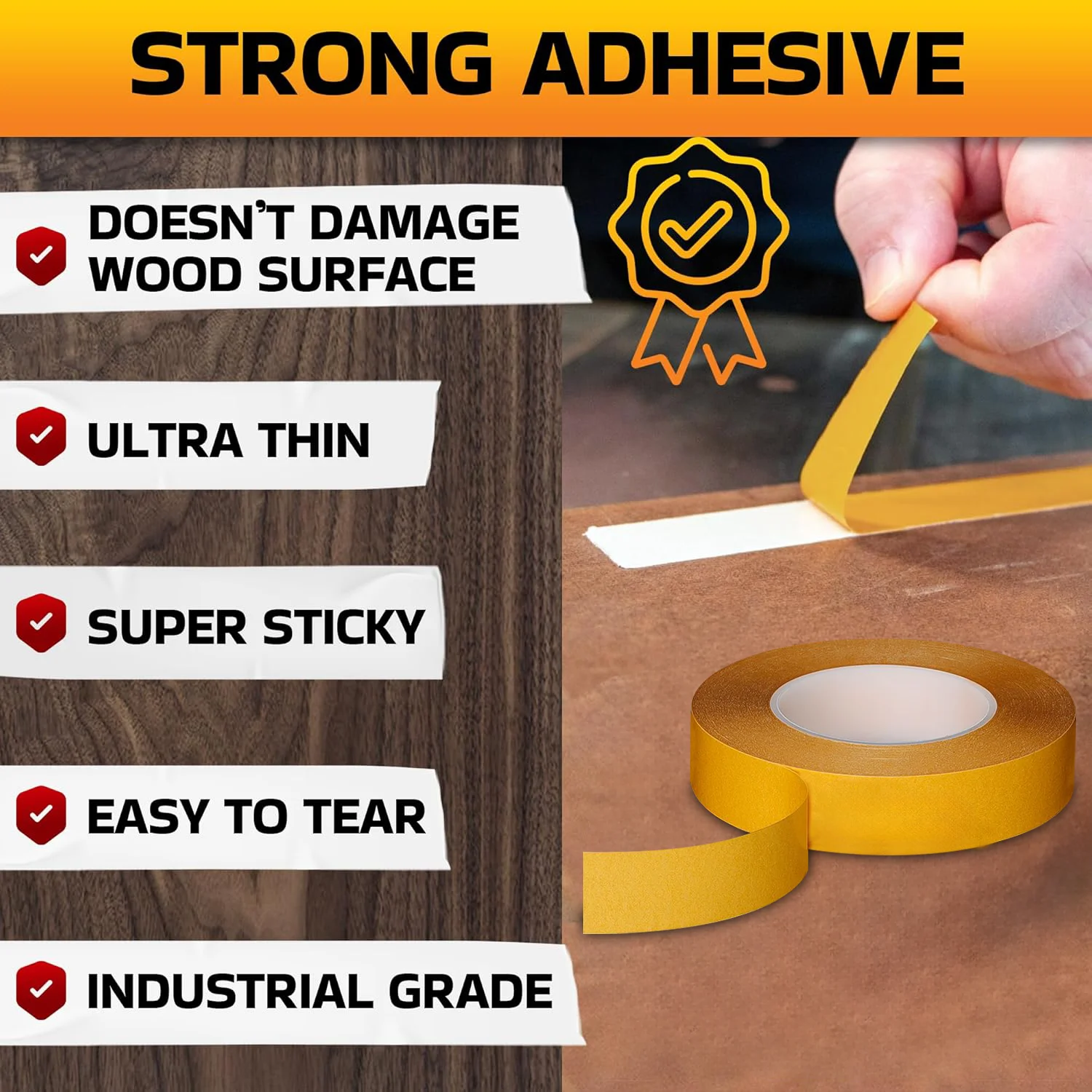 Heat Resistant PET Double Sided Adhesive Tape 0.05mm Thick Transparent No Trace Super Sticky Strong High Temperature Resistance