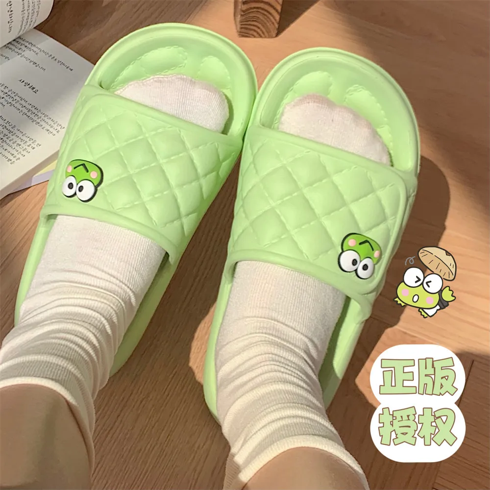 Lovely Sanrio EVA Slippers Cartoon Keroppi Melody Hello Kitty Kuromi Cinnamoroll Kawaii Soft Bottom Slippers Girls Y2K Non-Slip