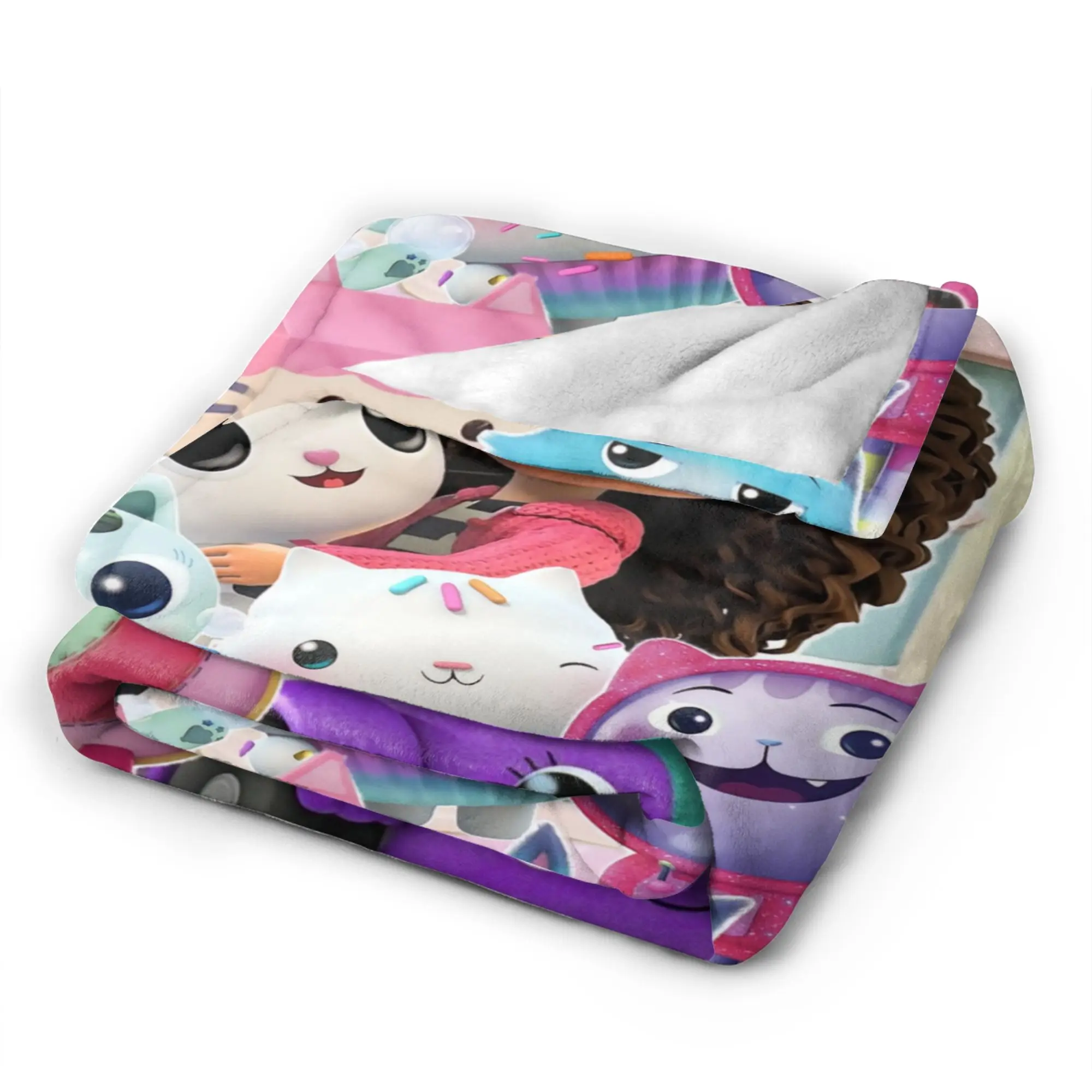 Gabbysed dollhouses Plush Blanket Child  Flannel Throw Blanket For Couch Chair Super Soft Customized Quality Bedspread Gift Idea