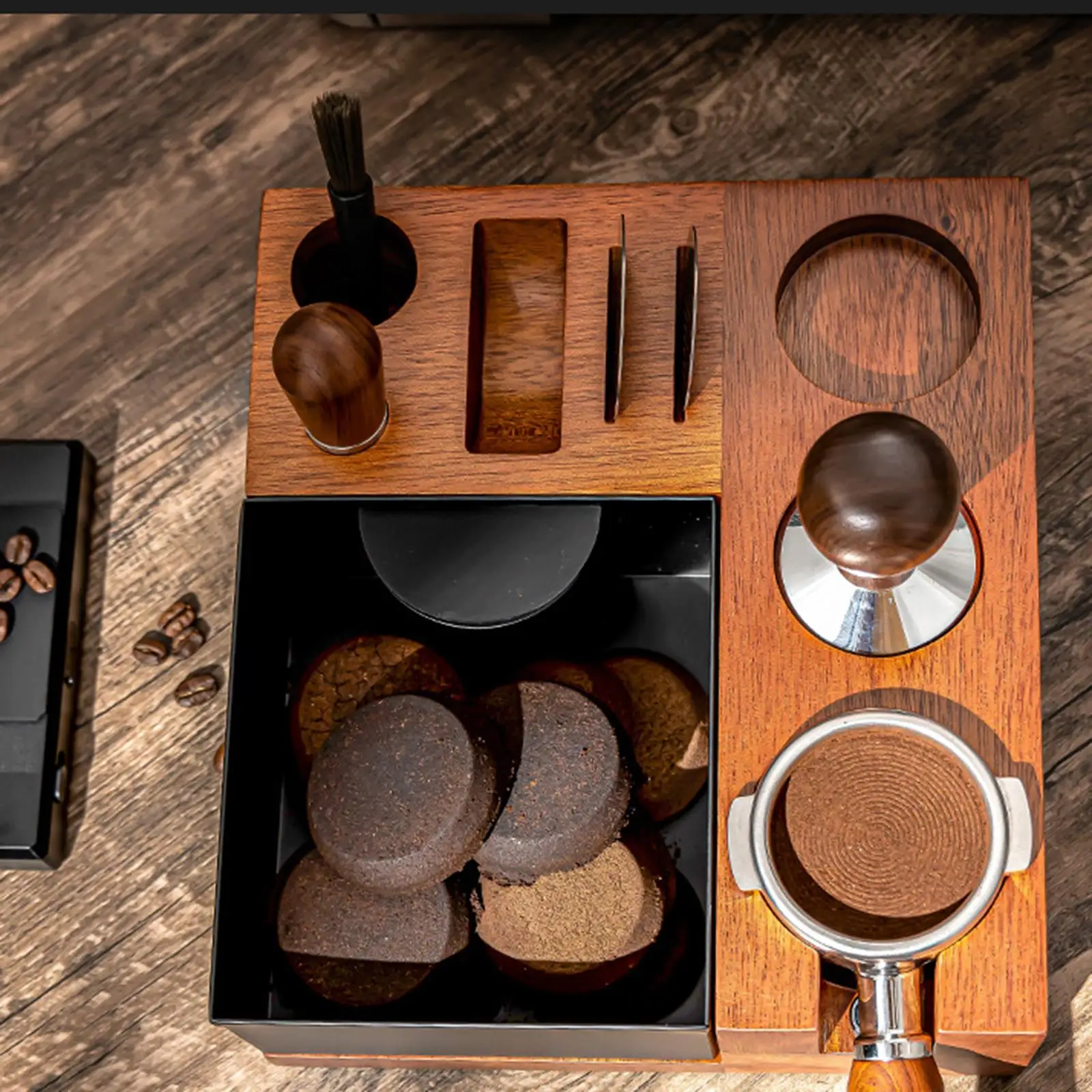 

Espresso Knock Coffee Machine Accessories Espresso Tamper Holder Coffee Grounds Box for Cafe Shop Restaurant Hotel Household