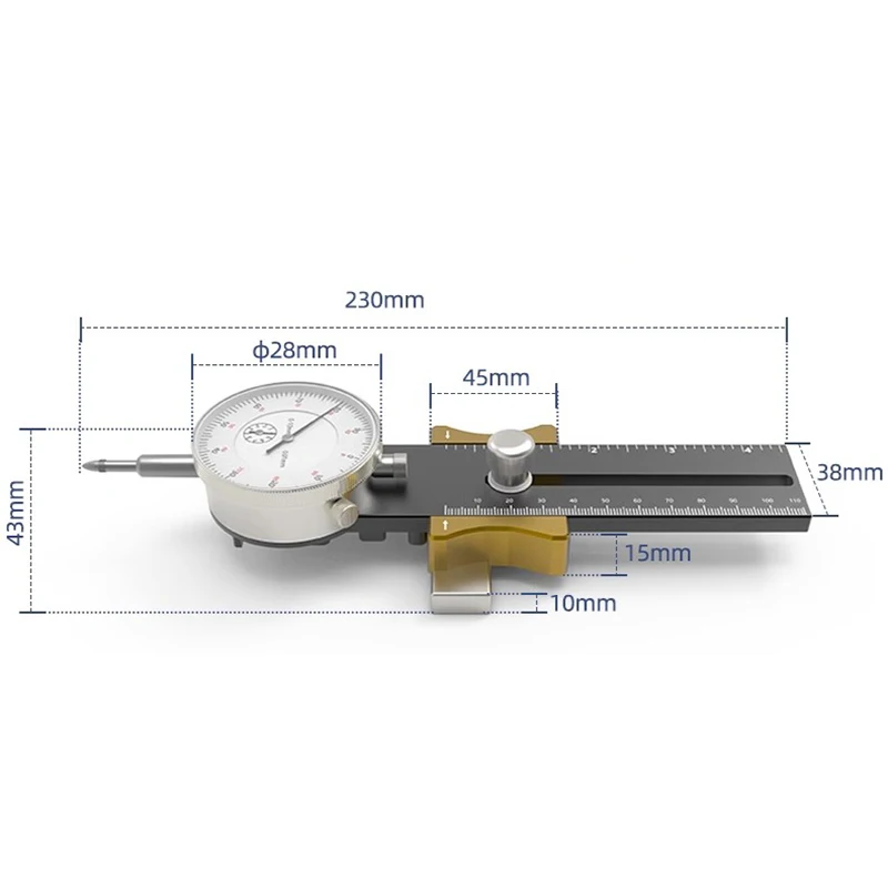 Imagem -02 - Table Saw Dial Gauge Corrector Liga de Alumínio para Serra Lâmina Correção do Paralelismo Ferramenta do Woodworking