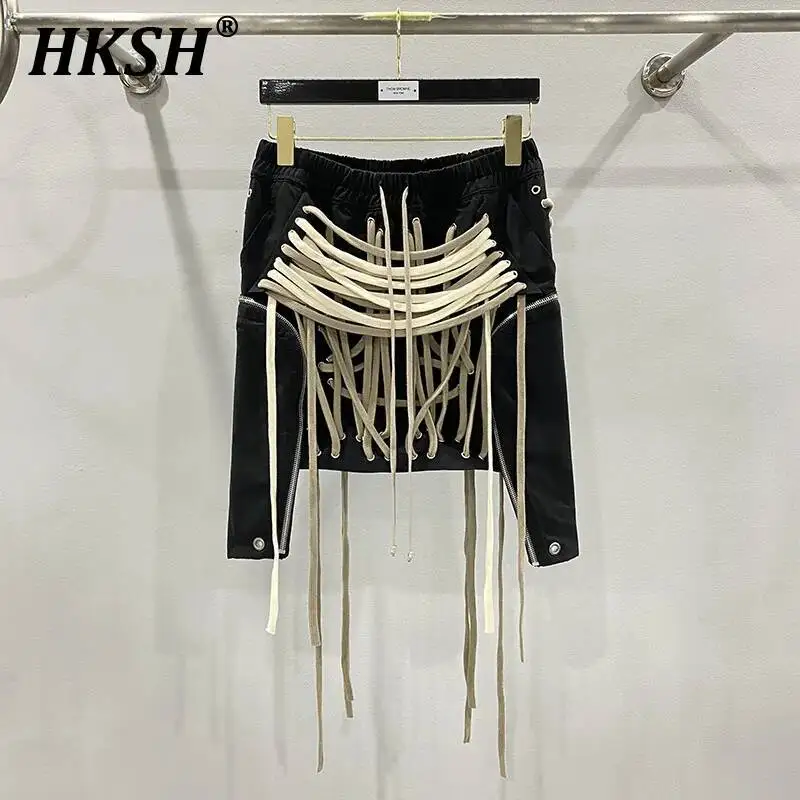 HKSH Summer New Women's Tide Chic High Street Original Design String Weaving Crossed Slim Fit Elastic Waisted Short Skirt HK5849