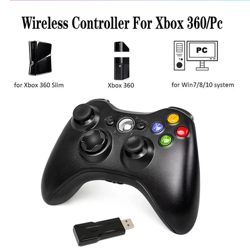 Controlador inalámbrico/con cable de 2,4G para controlador de juego Xbox 360 con Turbo de doble vibración Compatible con Xbox 360/360 delgado y ventana de PC