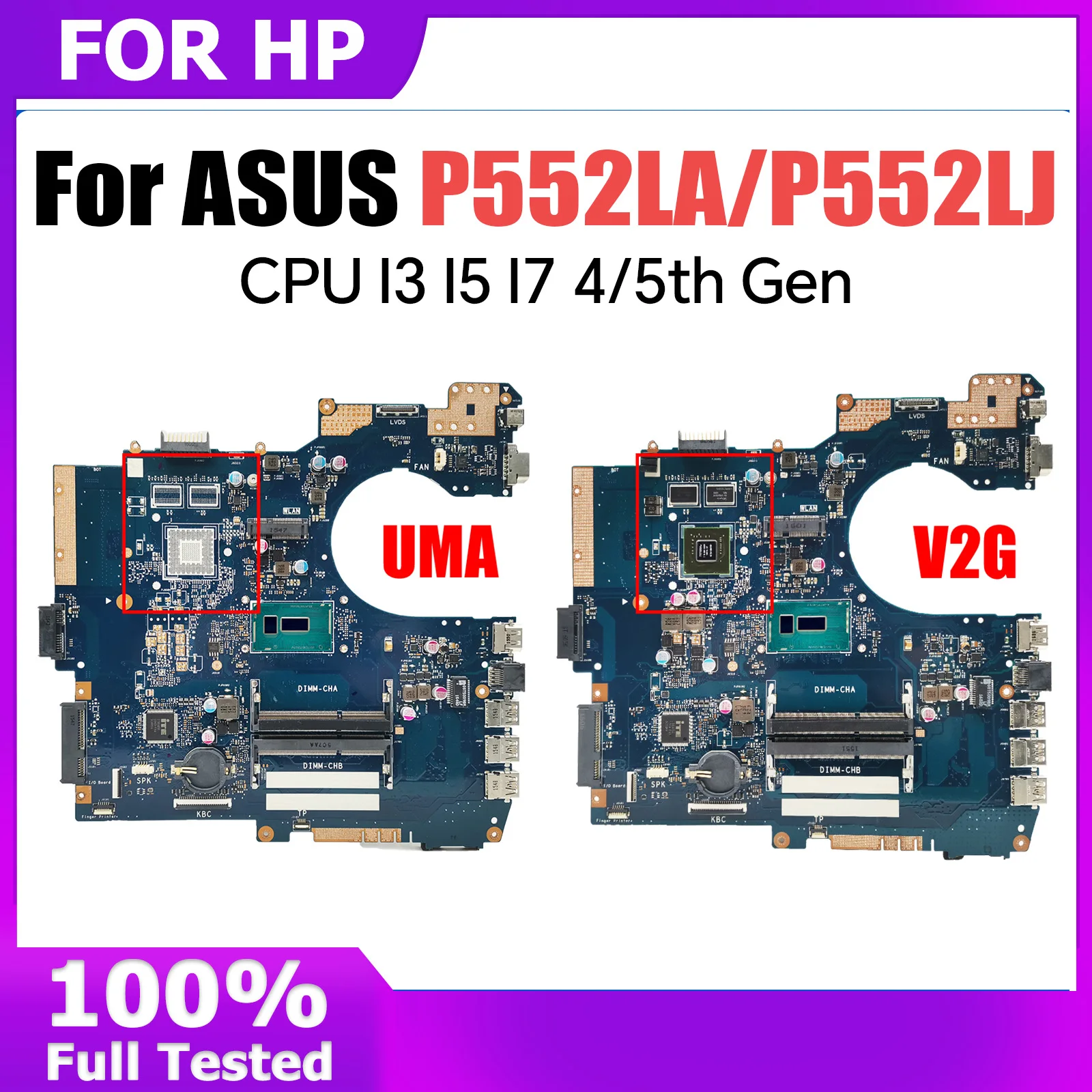 P552LJ Laptop Motherboard For ASUS P552LA P552L PE552L PRO552L PX552L Mainboard GT920M I3 I5 I7 5th Gen CPU 100% Working