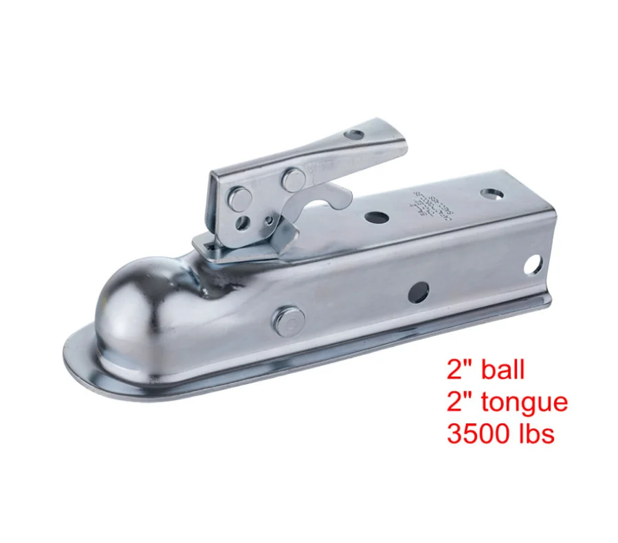 

3500lbs Straight Trailer Coupler 2" Ball 2" Square Tube Coupler Trailer Connector for Boat Box Car Trailer