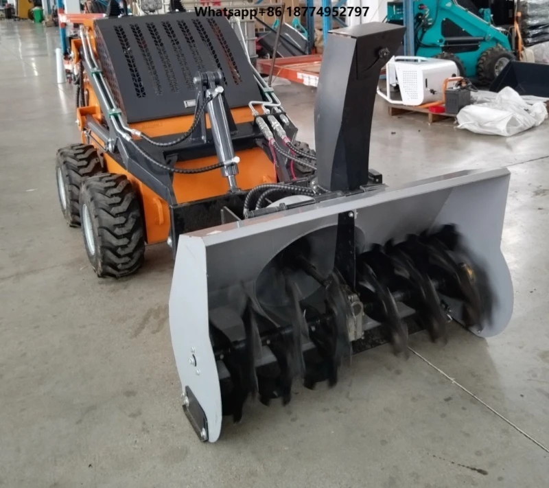 China Factory Front End Loaders Multi-Function Attachment Mini Skid Steer Loader With Snow Blower