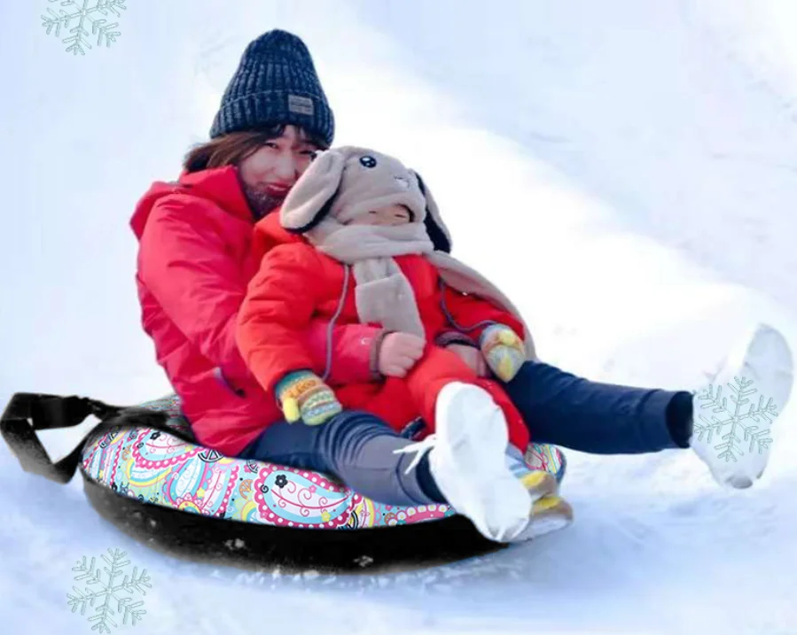 

Thickened and hard wear-resistant inflatable rubber inner tube ski ring dry snow ring colorful rainbow slide hard shell ring