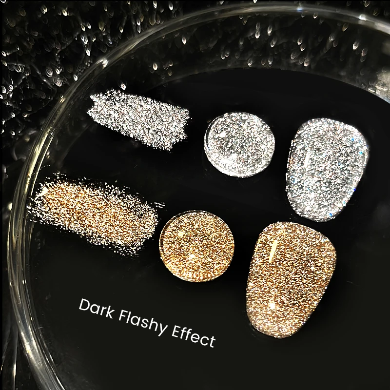 UR SUGAR 15ml Glitter Silver Reflective Gel Nail Polish Sparkling Flash Semi Permanent UV LED Gel DIY Nail Art Varnish Manicure