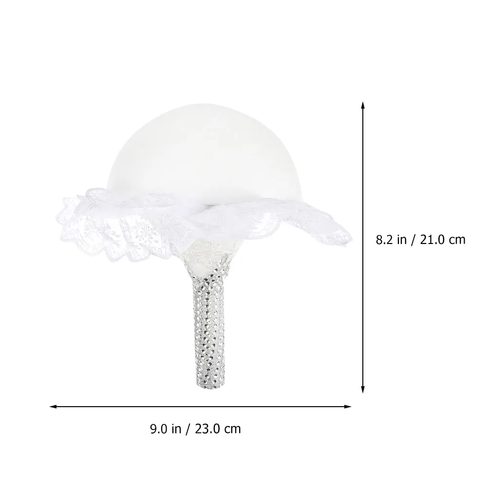 2Pcs Wedding Bouquet Holders Bridal Lace Foam Bouquet Handles Floral Holder Lightweight Elegant Wedding Flower Holder