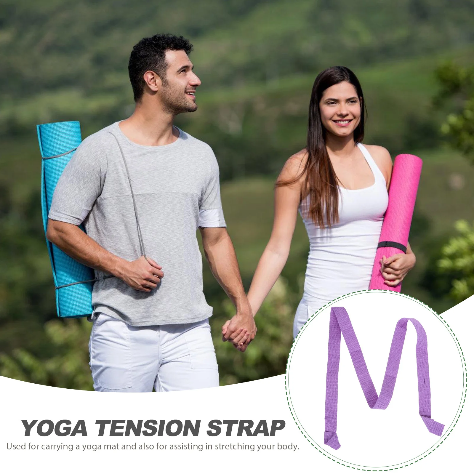 

Yoga Tension Strap Skin-Friendly Adjustable Closure for Carrying Yoga Mat Stretching Flexibility Workout Band Durable