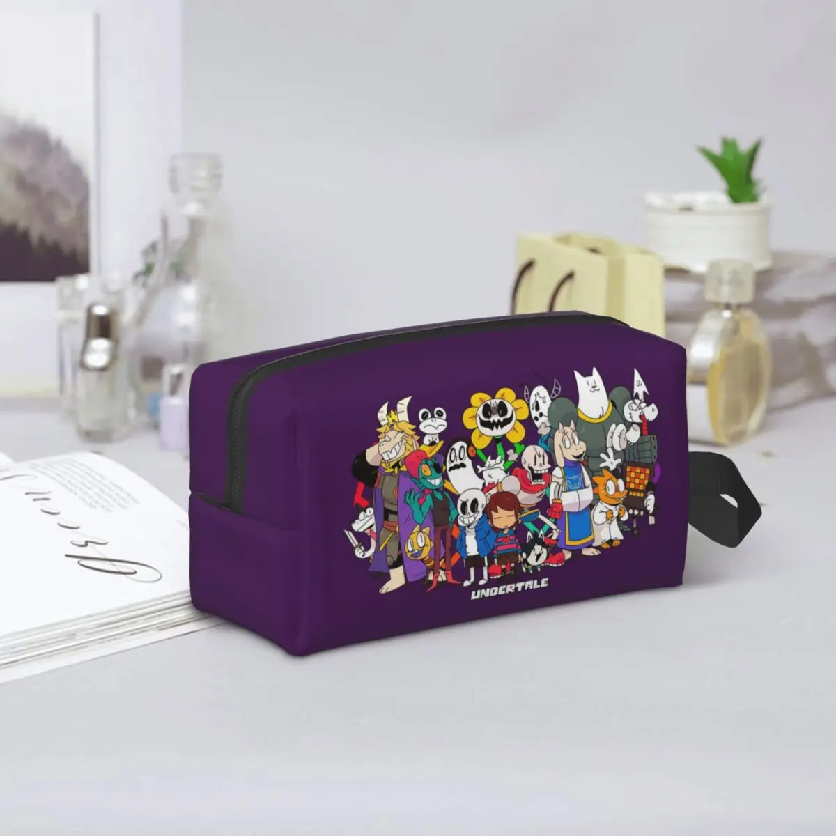 Undertale Adventure Makeup Bag Cosmetic Organizer Storage Dopp Kit Toiletry Cosmetic Bag for Women Beauty Travel