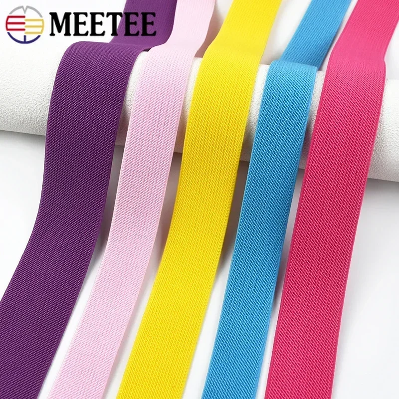 Meetee 5M 10-60mm Sewing Elastic Band Underwear Bra Rubber Tape Trousers Straps Belt Elastics Ribbon Binding Garment Accessories