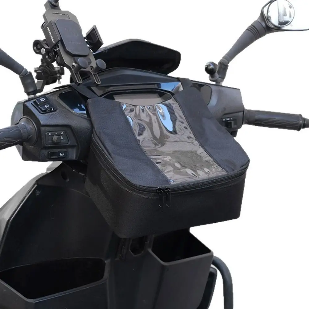 Viewing Window Mountain Bike Bag Storage Bag Waterproof Motorcycle Electric Scooter Bag Large Capacity Durable Bicycle Front Bag