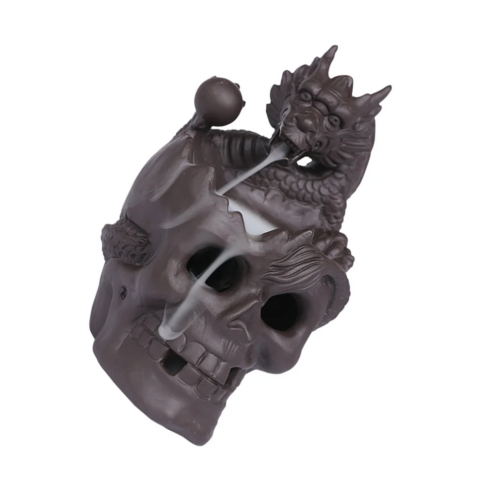 

Skull Incense Burner LED Aromatherapy Diffuser Backflow Incense Burner Waterfall Smoke Fountain for Halloween Party Meditation