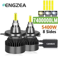 Bombilla LED para Faros Delanteros de Coche ENGZEA H7 H4 7400000LM 5400W H11 Canbus LED H8 HB4 HB3 9005 9006 D1S D2S H1 LED Luz Antiniebla 6000K 12V