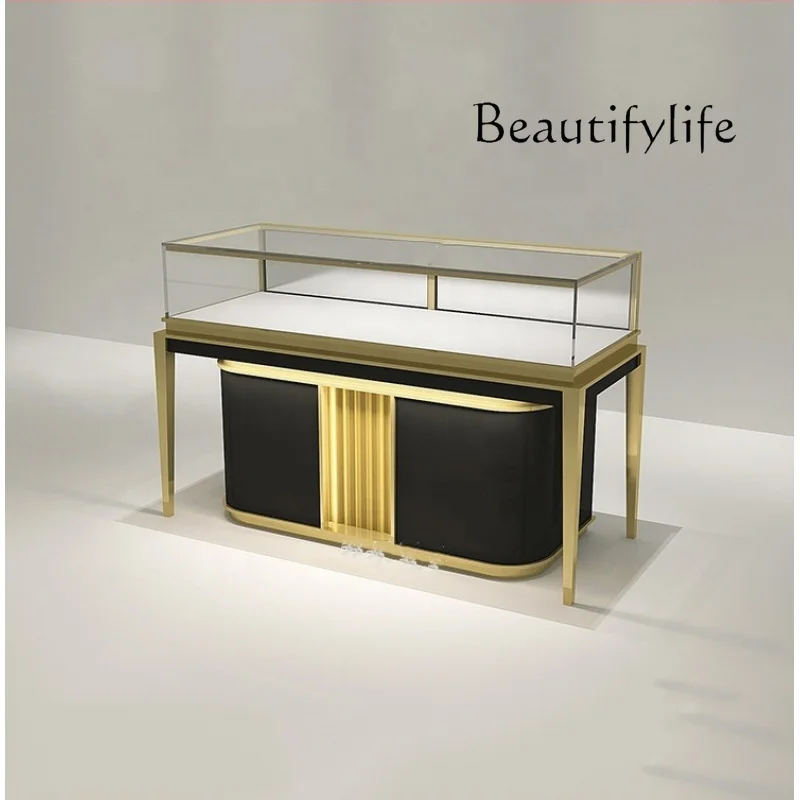 

Custom, Retail Metal Jewelry Store Display Jewelry Showroom Glass Counter Modern Jewelry Showcase Design