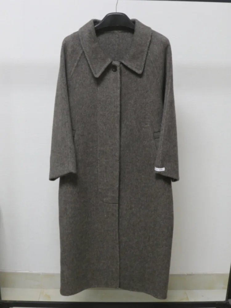 ZMEENNA Cappotto da donna in misto lana con colletto Chiusura a bottone singolo e tasche Manica lunga Capispalla invernale caldo ZM3984