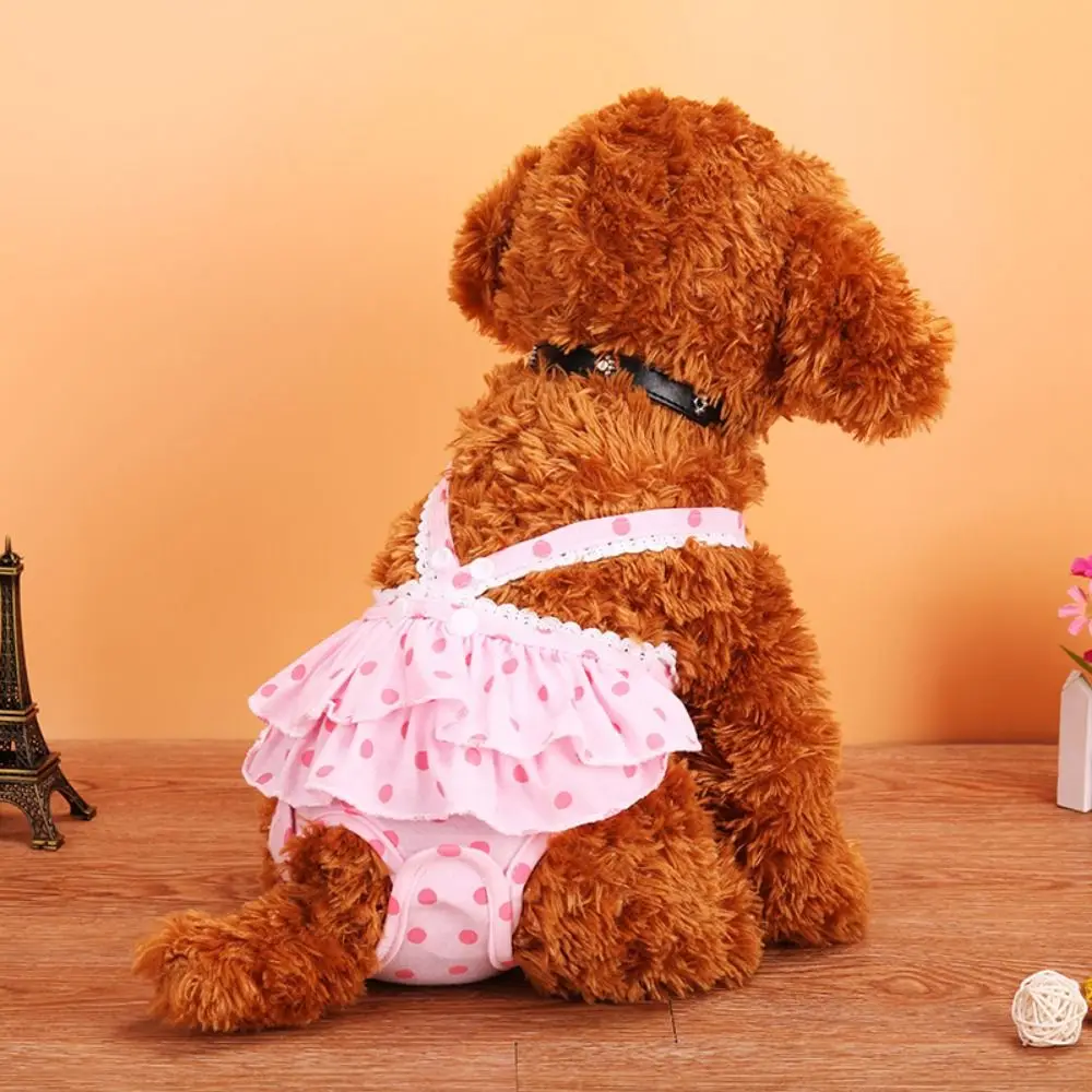 

Simple Washable Pet Menstrual Pants Reusable Breathable Female Dog Dot Skirt Leak-proof Dog Physiological Pants Pet Supplies