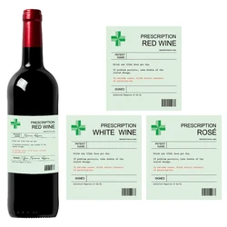 6Pcs Prescription Style Wine Labels Stickers,Christmas Funny Novelty Bottle Labels,Vinyl Sticker,Gift For Birthday Anniversary
