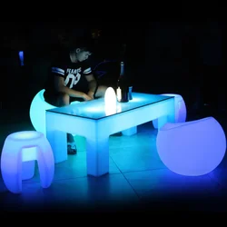 Modern Minimalistic Hotel Bar Luminescent Table Outdoor KTV LED Luminous Personality Tea Table Bar Furniture