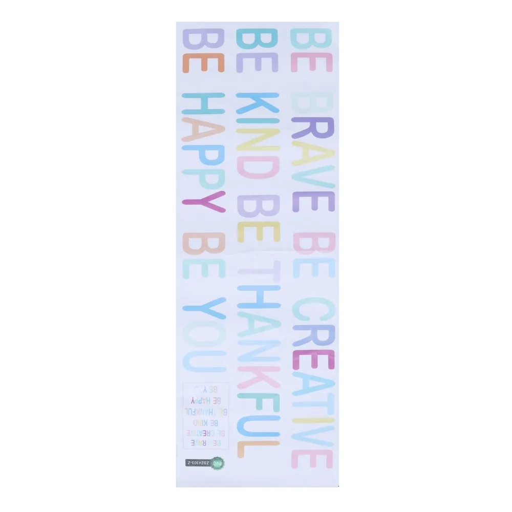 PVC Wall Sticker Decal Colorful Waterproof Material Motivational Wall Decal Self-Adhesive Backing Pre-Cut Letters