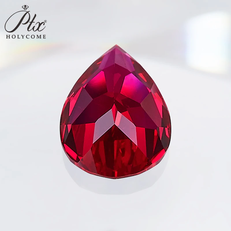 

Brilliant Pear Cut Hot Sale Natural Lab Grown Ruby Moissanite VVS1 AGL Certificated Diamond Beads for Jewelry Making Charms