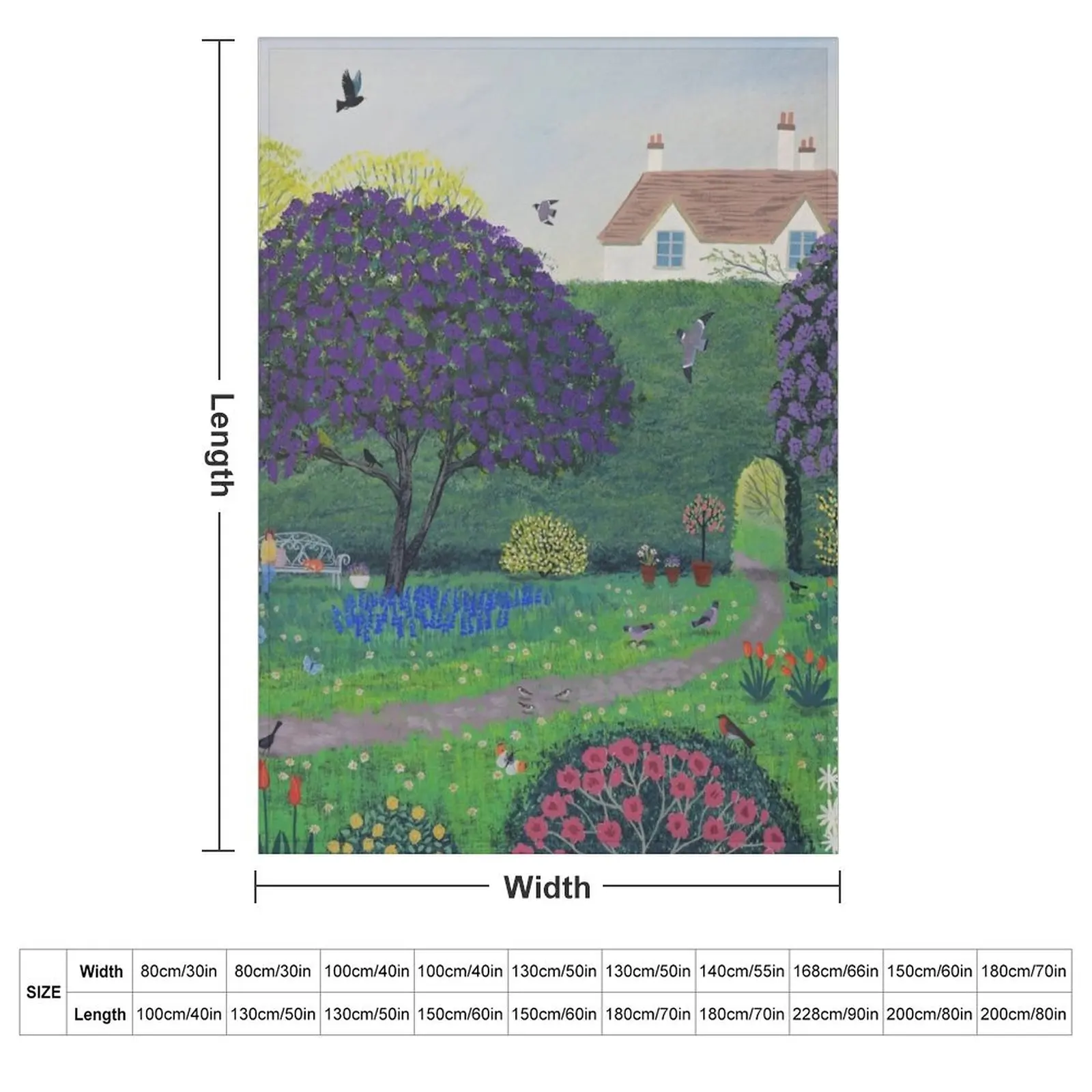 Under the Lilacs Throw Blanket couch cozy soft plush fuzzy picnic outdoor blanket