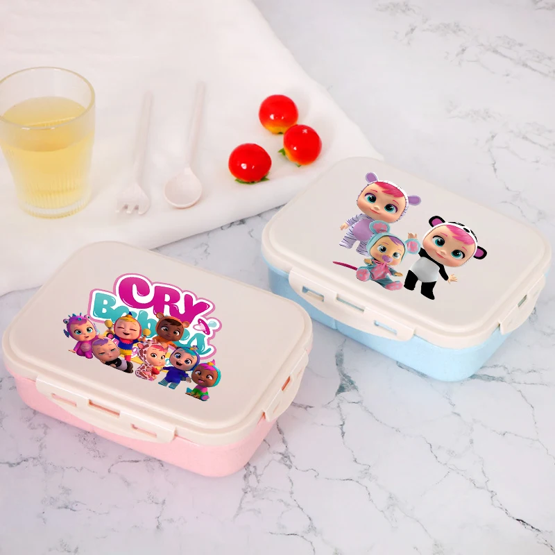 

Ланч-бокс Crying Babies для девочек, милый аниме-бенто-бокс, портативный контейнер для еды большой емкости для студентов, мультяшный детский ланч-бокс для пикника, подарок, хит продаж