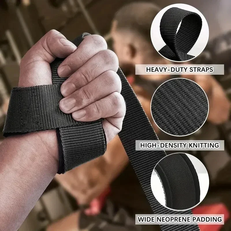 Handgelenkschlaufen für Gewichtheben, Krafttraining, verstellbar, rutschfest, für Fitnessstudio, Fitness, Hebegurt, Handgelenkstütze, Sport-Griffband – Detail 4