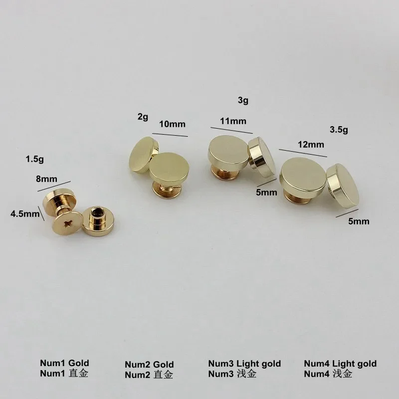 50-200pcs 8mm 10mm 12mm 5colors high quality button round head rivet stud for shoes DIY copper gold metal screw rivet Package