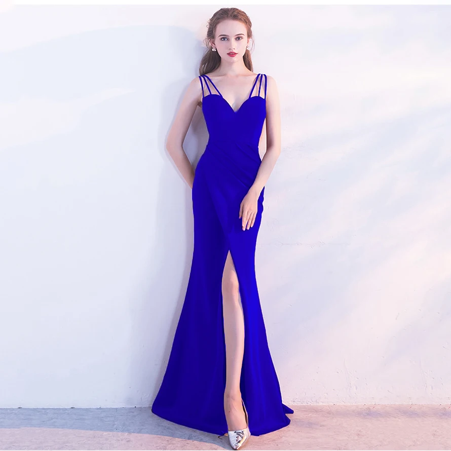 Sling Slim Evening Dress Fashion Elegant Long Section Sexy Banquet Fishtail Black Dress Skirt Women's New