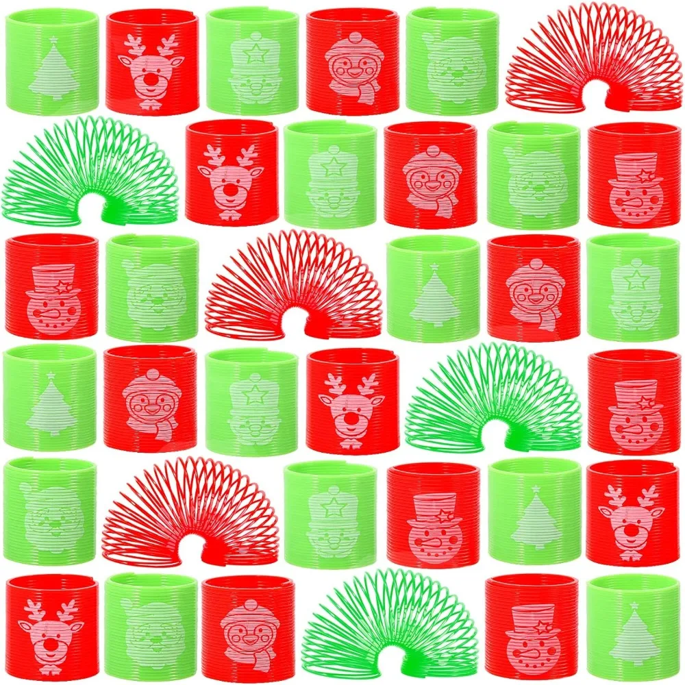 

36PCS Christmas Coil Springs for Kids - Assorted Christmas Theme Pattern and Colors Magic Spring Toys, Christmas Party Favors