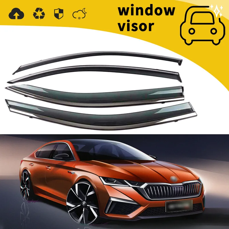 Suitable for 08-21 Skoda Octavia Crystal Rui Xin Rui Hao Rui Speed   Rain Guard Door Rain Brow Weather Guard Sticker