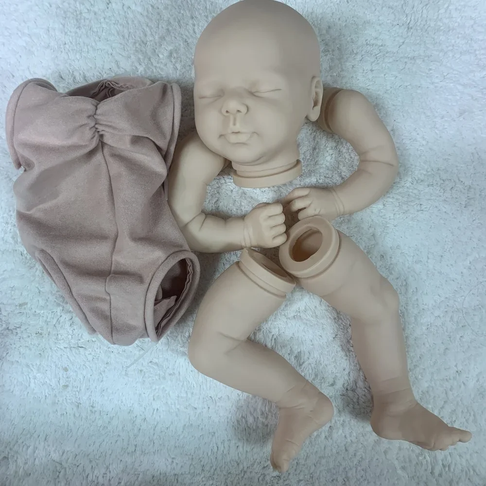 19inch Unpainted Reborn Doll Kit Valentina By Elisa Sleeping Bebe Unfinished Doll Parts with Cloth Body Fresh Color Soft Touch