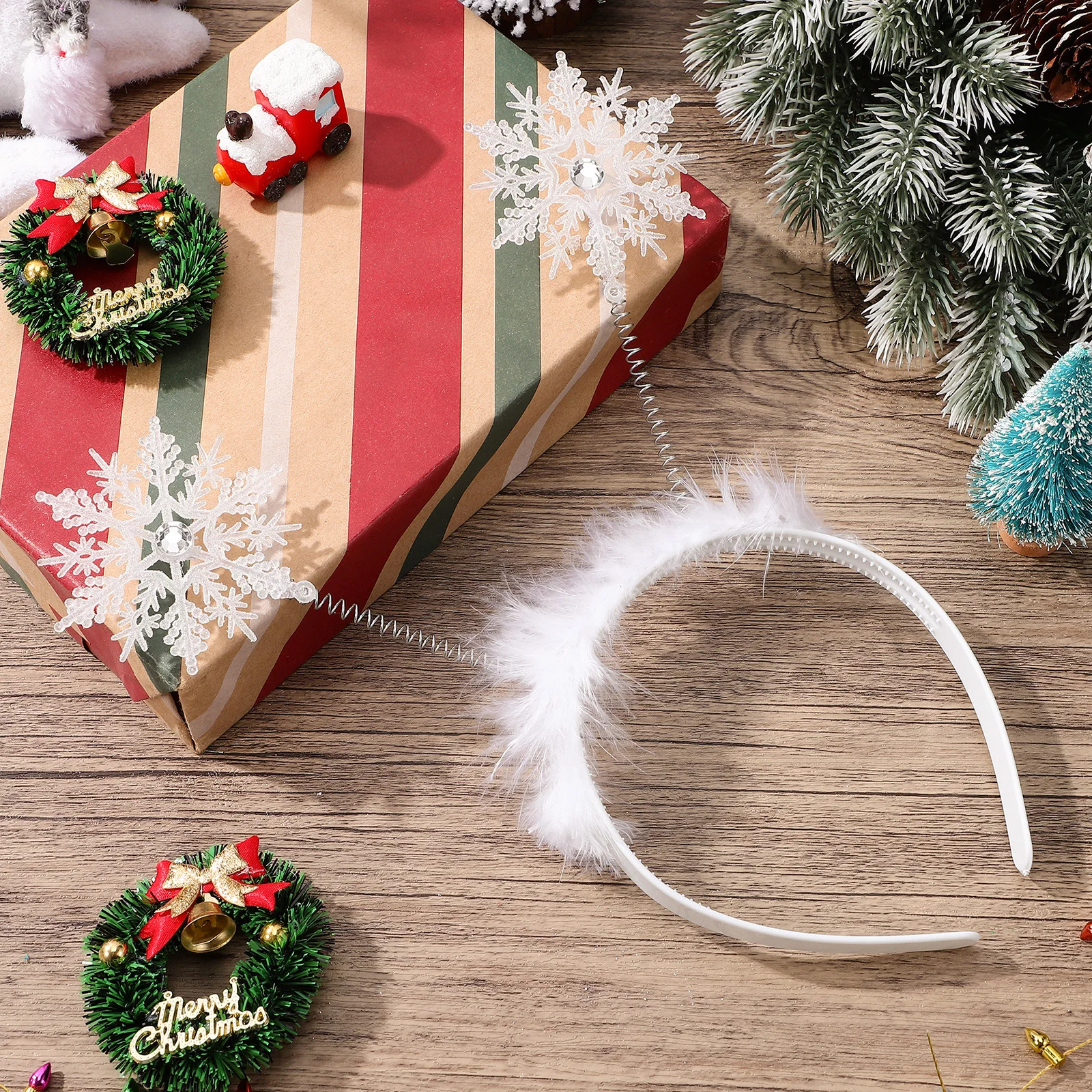 

Обруч для волос в виде снежинки, белая рождественская повязка на голову, детская вечеринка, декоративные ленты для волос, праздничный карнавал, новогодний праздник, сувениры для вечеринки