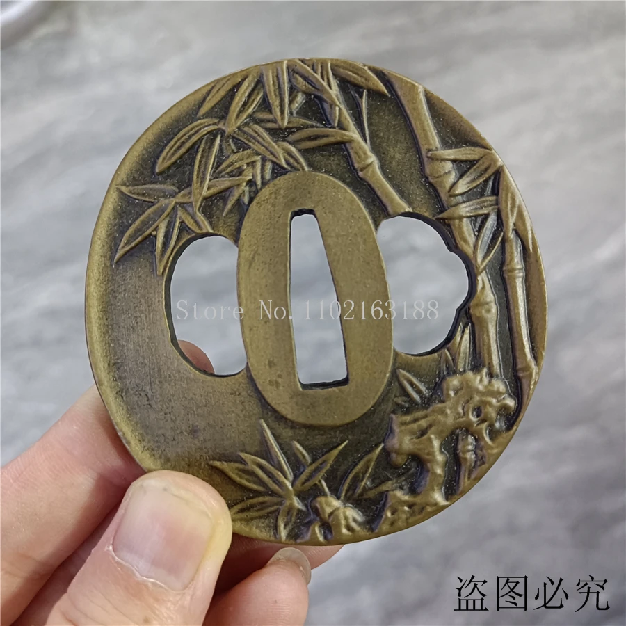 Alloy Tsuba Handguard Guard For Japanese Real Japan Samurai Katana Sword Fittings Parts Bamboo Theme