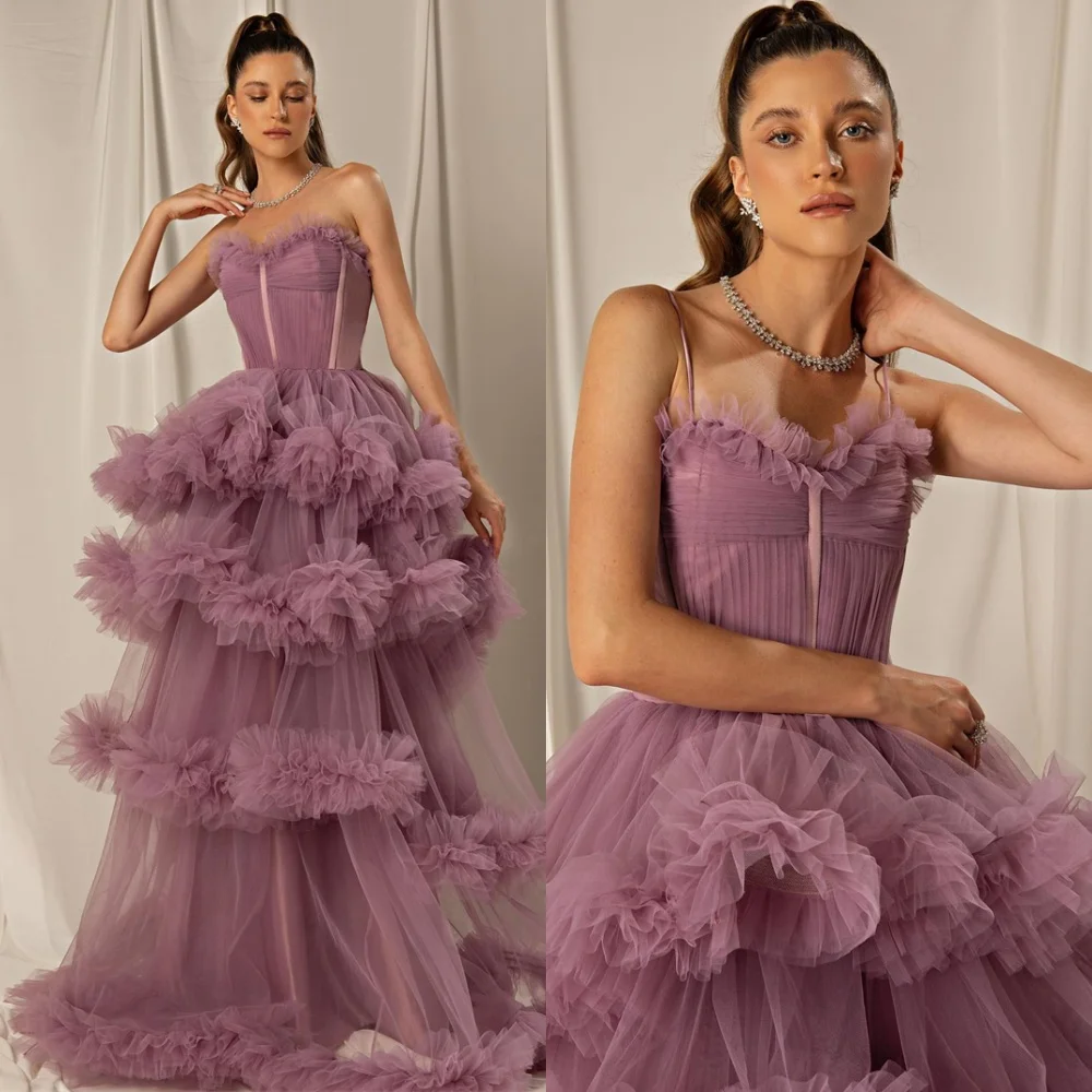 

Современное вечернее платье из тюля по индивидуальному заказу. Элегантные платья для выпускного вечера без бретелек. Изысканные платья на шнуровке сзади для особых случаев.