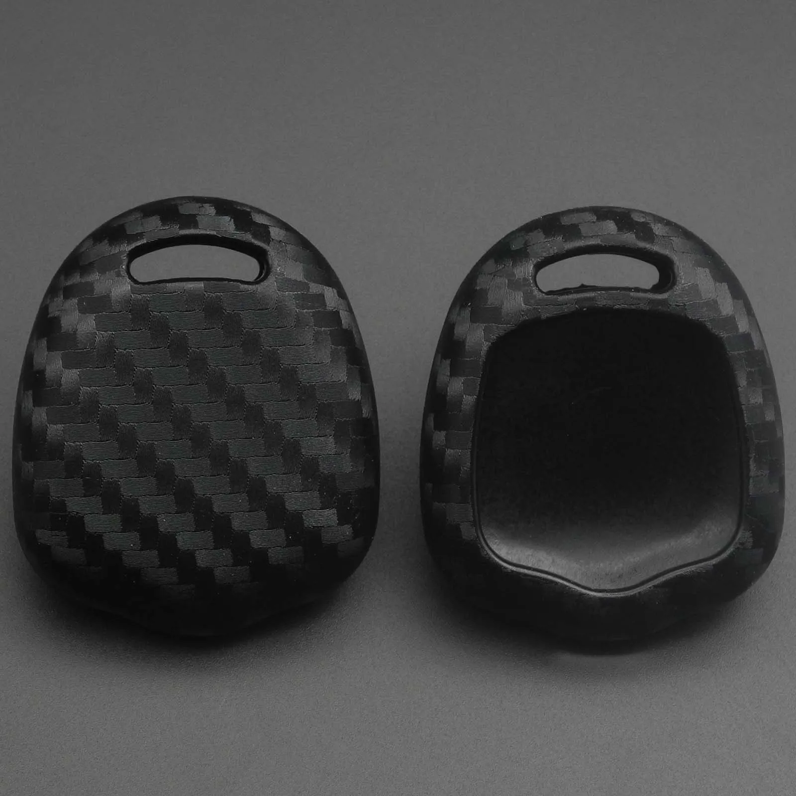 jingyuqin Carbon Fiber Silicone Car Key Case Fob Cover For Mitsubishi outlander ASX colt LANCER Grandis Pajero Sport Keychain