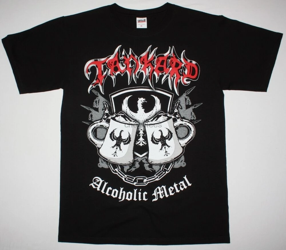 TANKARD ALCOHOLIC METAL BLACK T SHIRT THRASH BEER SODOM DESTRUCTION KREATOR