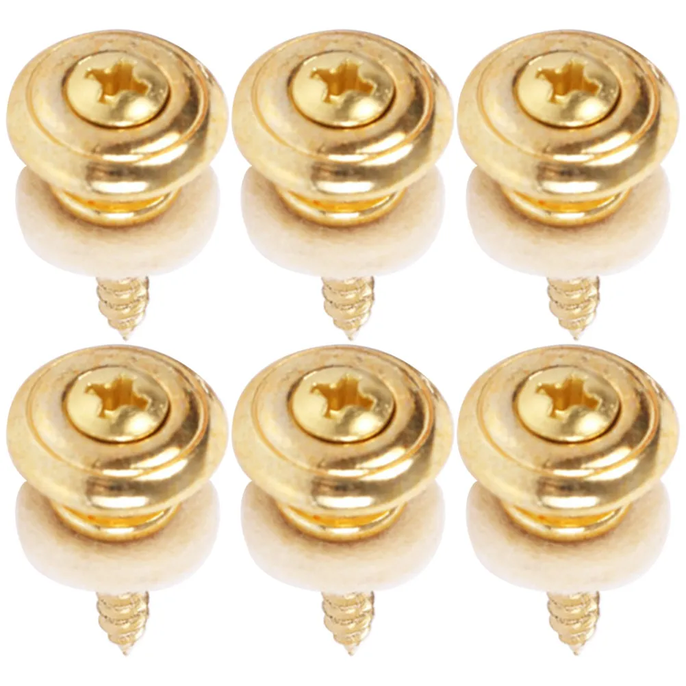 6 pcs Guitar Mushroom Button Pin Strap Locks for Electric Acoustic Guitar Secure Fastening