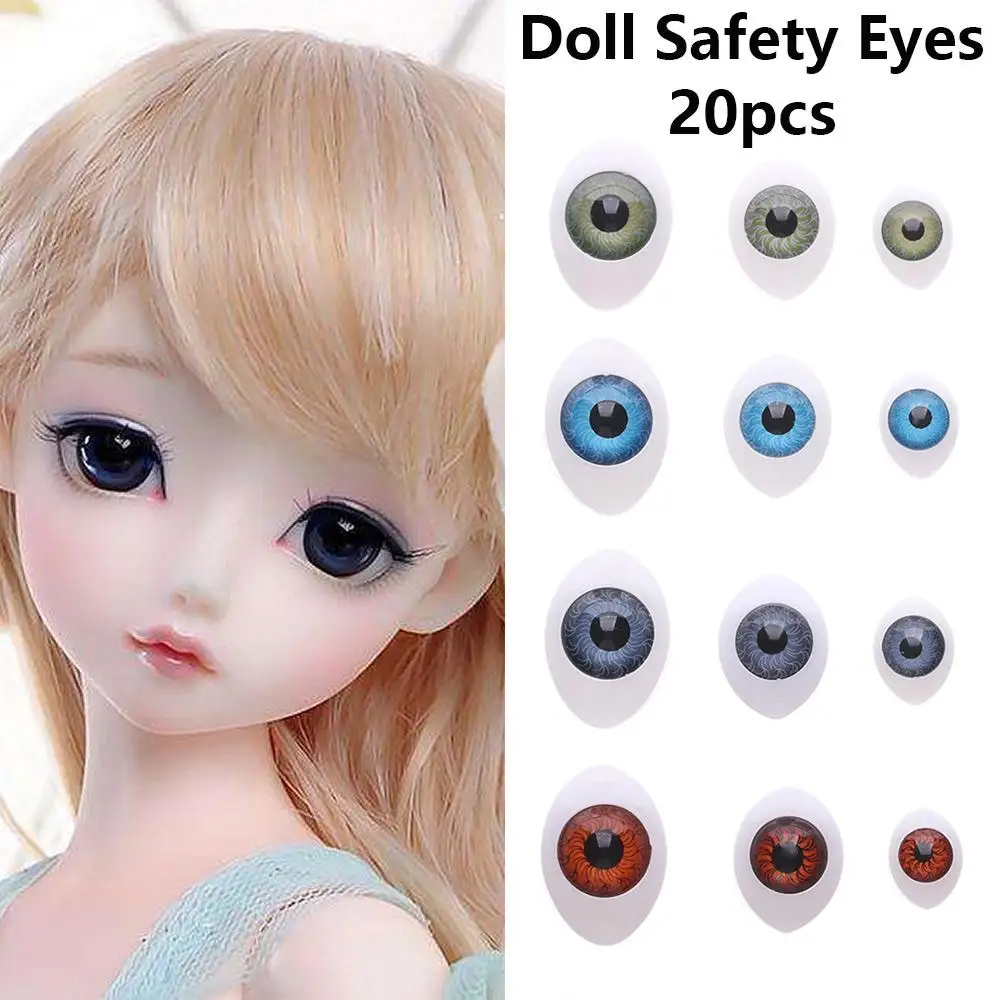 20pcs Plastic Doll Safety Eyes DIY Craft Funny Animal Toys 4 Colors Dinosaur Eye Mini Doll Safety Eyes Girl Gift