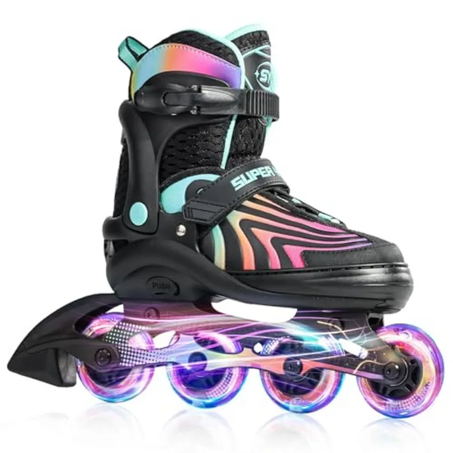 

Girls Inline Skates for Boys Ages 4-12, Adjustable Light Up Roller Skates for Youth Teens Ages 8-12, Beginner Blades for Women