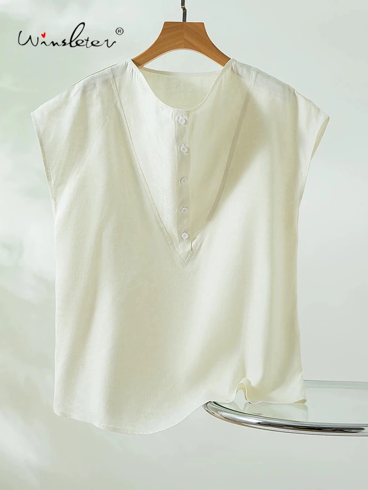 

Элегантная блузка Winsleter из 100% натурального шелка, с воротником-стойкой на пуговицах, женская, свободного кроя, тонкая, для повседневной носки, новинка лета 2026, T64335CC